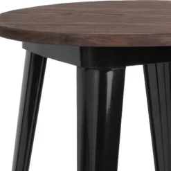 Flash Furniture 24" Round Metal Indoor Table with Rustic Wood Top