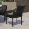 Flash Furniture Ethan Commercial Grade Stacking PE Rattan Wicker Patio Chair