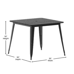 Flash Furniture Declan 36" Square All-Weather Dining Table with Umbrella Hole -Flash Furniture Sale Store GUEST 767b5b67 94bd 4020 9aa0 515a89c231c0