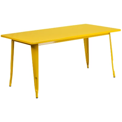 Flash Furniture Commercial Grade 31.5" x 63" Metal Indoor-Outdoor Cafe Table 9 Flash Furniture Commercial Grade 31.5" x 63" Metal Indoor-Outdoor Cafe Table - Image 9