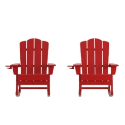 Flash Furniture Newport HDPE Adirondack Chair with Ottoman and Cup Holder -Flash Furniture Sale Store GUEST 77aab743 36d3 4b4f 9fba f0dd7dda640e