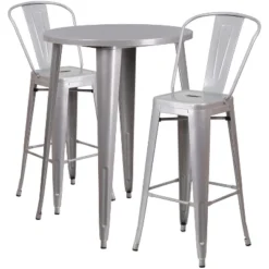 Flash Furniture Commercial Grade 30" Round Metal Indoor-Outdoor Bar Table Set with 2 Cafe Stools 16 Flash Furniture Commercial Grade 30" Round Metal Indoor-Outdoor Bar Table Set with 2 Cafe Stools -Flash Furniture Sale Store GUEST 77b18f3b 1d8c 4174 be75 81bbf7a1ec71