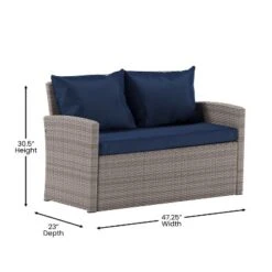 Flash Furniture Aransas Series 4 Piece Outdoor Rattan Patio Seating Set -Flash Furniture Sale Store GUEST 78719d1e a67e 48f1 a0b8 bc8e6d0d8aa1