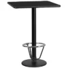 Flash Furniture 30" Square Black Laminate Bar Height Table with Foot Ring