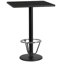 Flash Furniture 30" Square Black Laminate Bar Height Table with Foot Ring