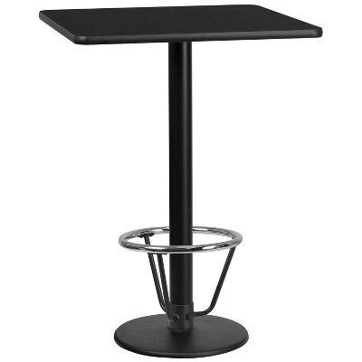 Flash Furniture 30" Square Black Laminate Bar Height Table with Foot Ring 1 Flash Furniture 30" Square Black Laminate Bar Height Table with Foot Ring