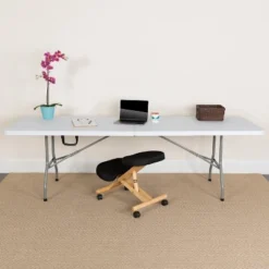 Flash Furniture 8-Foot Bi-Fold Plastic Banquet and Event Folding Table