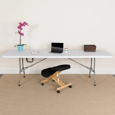 Flash Furniture 8-Foot Bi-Fold Plastic Banquet and Event Folding Table 1 Flash Furniture 8-Foot Bi-Fold Plastic Banquet and Event Folding Table