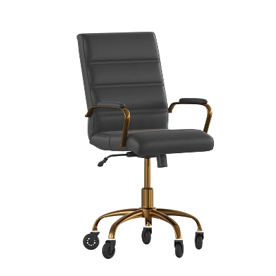 Flash Furniture Camilia Mid-Back Executive Swivel Office Chair with Transparent Roller Wheels 11 Flash Furniture Camilia Mid-Back Executive Swivel Office Chair with Transparent Roller Wheels - Image 11