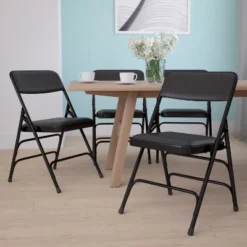 Flash Furniture HERCULES Series Curved Metal Folding Chairs - Set of 4