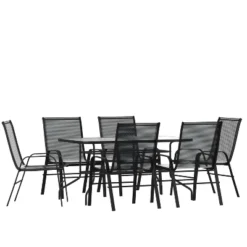 Flash Furniture 7-Piece Outdoor Dining Set: Tempered Glass Table & 6 Flex Comfort Chairs 21 Flash Furniture 7-Piece Outdoor Dining Set: Tempered Glass Table & 6 Flex Comfort Chairs -Flash Furniture Sale Store GUEST 7c6ecb1e ef0d 4c3d ac57 74ff6198258e