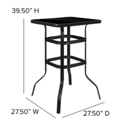 Flash Furniture Outdoor Dining Set - 3-Piece Glass Bar Table and 2-Person Sling Stool Bistro Set -Flash Furniture Sale Store GUEST 7c9a6653 b6fb 48f3 b552 ef90538715da