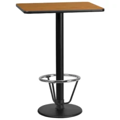 Flash Furniture 24" x 30" Rectangular Bar Height Table with Foot Ring
