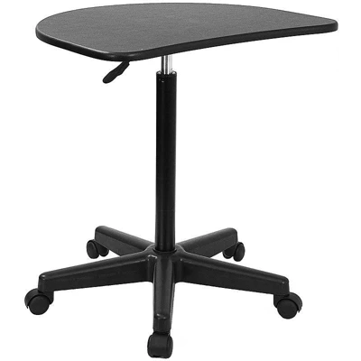 Flash Furniture Adjustable Mobile Laptop Computer Desk with Black Half-Moon Top 1 Flash Furniture Adjustable Mobile Laptop Computer Desk with Black Half-Moon Top