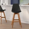 Flash Furniture Dana Set Of 2 Commercial Grade Modern Counter Stools With Cushioned Seat And Wooden Frame