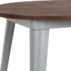 Flash Furniture 30" Round Metal Indoor Table with Rustic Wood Top