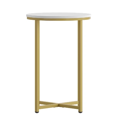 Flash Furniture Hampstead Collection Round Modern End Table with Crisscross Frame 6 Flash Furniture Hampstead Collection Round Modern End Table with Crisscross Frame - Image 6