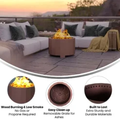Flash Furniture Titus Commercial Grade 27-Inch Smokeless Outdoor Fire Pit with Waterproof Cover -Flash Furniture Sale Store GUEST 81f0b23b e125 45dd ba24 22c525898f69