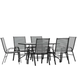 Flash Furniture 7-Piece Outdoor Dining Set: Tempered Glass Table & 6 Flex Comfort Chairs 23 Flash Furniture 7-Piece Outdoor Dining Set: Tempered Glass Table & 6 Flex Comfort Chairs -Flash Furniture Sale Store GUEST 82a1b29d 220d 4a15 aa72 be41e9d697df