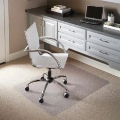 Flash Furniture Rectangle Clear Vinyl Office Chair Mat with Lip, 3'9" x 4'5"