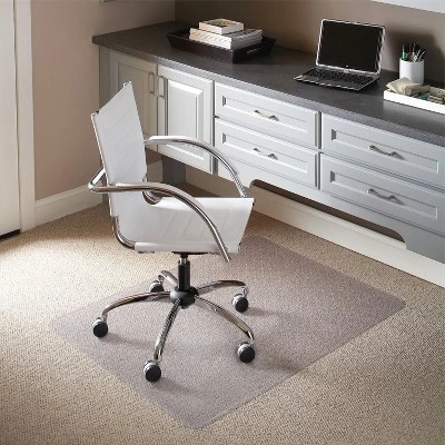 Flash Furniture Rectangle Clear Vinyl Office Chair Mat with Lip, 3'9" x 4'5" 1 Flash Furniture Rectangle Clear Vinyl Office Chair Mat with Lip, 3'9" x 4'5"