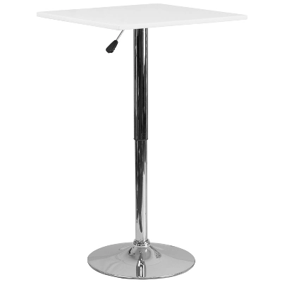 Flash Furniture 23.75" Square White Wood Adjustable Height Table 1 Flash Furniture 23.75" Square White Wood Adjustable Height Table
