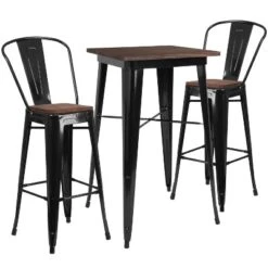 Flash Furniture 23.5" Square Metal Bar Table Set with Textured Wood Top and 2 Stools 5 Flash Furniture 23.5" Square Metal Bar Table Set with Textured Wood Top and 2 Stools -Flash Furniture Sale Store GUEST 8983de8f fb63 4bfb a6e4 6ee8d18d0abc