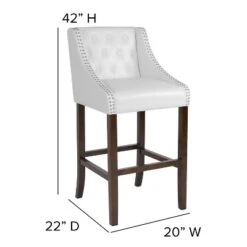 Flash Furniture Carmel Series 30" High Transitional Tufted Walnut Barstool With Accent Nail Trim -Flash Furniture Sale Store GUEST 8a43d7d7 0925 4138 aeed efb7087ae342