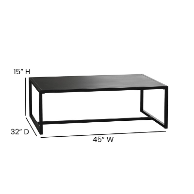 Flash Furniture Brock Commercial Grade Black Outdoor Patio Coffee Table 4 Flash Furniture Brock Commercial Grade Black Outdoor Patio Coffee Table - Image 4