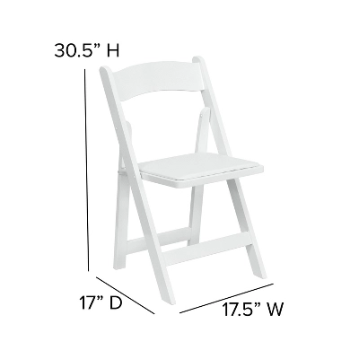 Flash Furniture HERCULES Series Wood Folding Chairs with Vinyl Padded Seat (Set of 2) 4 Flash Furniture HERCULES Series Wood Folding Chairs with Vinyl Padded Seat (Set of 2) - Image 4