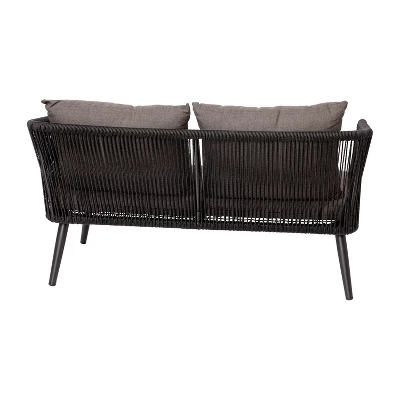 Flash Furniture Kierra Black 4-Piece All-Weather Woven Conversation Set 14 Flash Furniture Kierra Black 4-Piece All-Weather Woven Conversation Set - Image 14