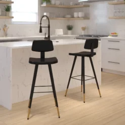 Flash Furniture Kora Commercial Grade Low Back Barstools - Set of 2