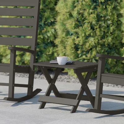 Flash Furniture Halifax Outdoor Folding Side Table - All-Weather HDPE Adirondack Table 3 Flash Furniture Halifax Outdoor Folding Side Table - All-Weather HDPE Adirondack Table - Image 3
