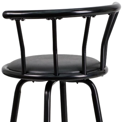 Flash Furniture Crown Back Black Metal Barstool with Swivel Black Vinyl Seat 6 Flash Furniture Crown Back Black Metal Barstool with Swivel Black Vinyl Seat - Image 6