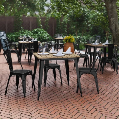 Flash Furniture Declan Commercial Grade 31.5" Square Indoor/Outdoor Dining Table 1 Flash Furniture Declan Commercial Grade 31.5" Square Indoor/Outdoor Dining Table