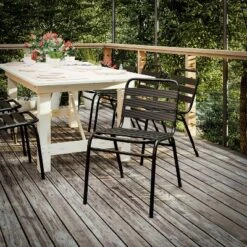 Flash Furniture Lila Aluminum Triple Slat Back Indoor-Outdoor Armless Stack Chair