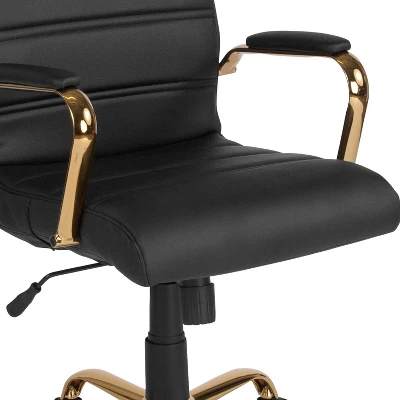 Flash Furniture Mid-Back Executive Swivel Office Chair with Chrome Arms 5 Flash Furniture Mid-Back Executive Swivel Office Chair with Chrome Arms - Image 5