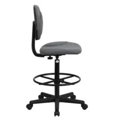 Flash Furniture Ergonomic Drafting Chair - Adjustable Gray Office Stool