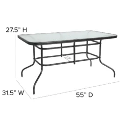 Flash Furniture 31.5" x 55" Rectangular Tempered Glass Patio Table with Umbrella Hole 11 Flash Furniture 31.5" x 55" Rectangular Tempered Glass Patio Table with Umbrella Hole -Flash Furniture Sale Store GUEST 939aeb46 2557 44a2 b382 da6848def9ca 4