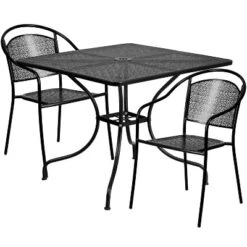 Flash Furniture Oia Commercial Grade 35.5" Square Indoor-Outdoor Steel Patio Table Set With 2 Round Back Chairs -Flash Furniture Sale Store GUEST 94ab8eff 9e71 43ac 92ae 3b2bed29c3fc