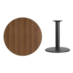 Flash Furniture 36" Round Walnut Laminate Dining Table & 24" Base