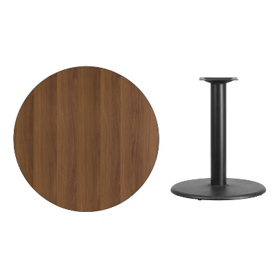 Flash Furniture 36" Round Walnut Laminate Dining Table & 24" Base 1 Flash Furniture 36" Round Walnut Laminate Dining Table & 24" Base
