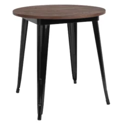 Flash Furniture 30" Round Metal Indoor Table with Rustic Wood Top -Flash Furniture Sale Store GUEST 94c75587 eff9 48e5 b4ce 385426df8af9