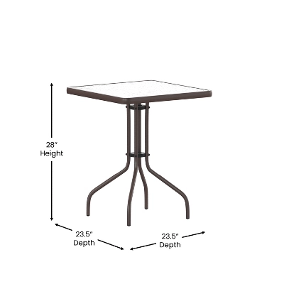 Flash Furniture Barker 23.5'' Square Tempered Glass and Metal Table 6 Flash Furniture Barker 23.5'' Square Tempered Glass and Metal Table - Image 6