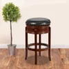 Flash Furniture 29" High Backless Wood Barstool with LeatherSoft Swivel Seat