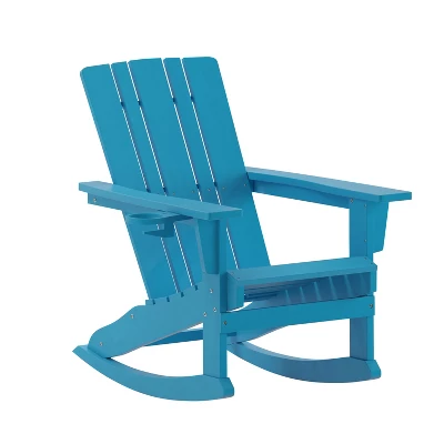 Flash Furniture Halifax All-Weather HDPE Adirondack Chair with Pull-Out Ottoman 14 Flash Furniture Halifax All-Weather HDPE Adirondack Chair with Pull-Out Ottoman - Image 14