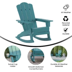 Flash Furniture Newport Weather-Resistant Adirondack Rocking Chair with Cup Holder -Flash Furniture Sale Store GUEST 982e873e 5f78 46b1 8dc6 3ba781840286