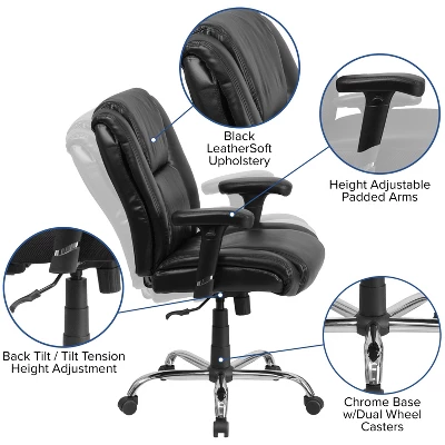 Flash Furniture HERCULES Series 400 Lb. Big & Tall Ergonomic Office Chair 2 Flash Furniture HERCULES Series 400 Lb. Big & Tall Ergonomic Office Chair - Image 2