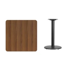 Flash Furniture 30" Square Reversible Laminate Table with 18" Round Base