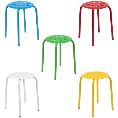 Flash Furniture 17.5" Plastic Nesting Stack Stools - Portable Flexible Seating (5 Pack) 2 Flash Furniture 17.5" Plastic Nesting Stack Stools - Portable Flexible Seating (5 Pack) - Image 2